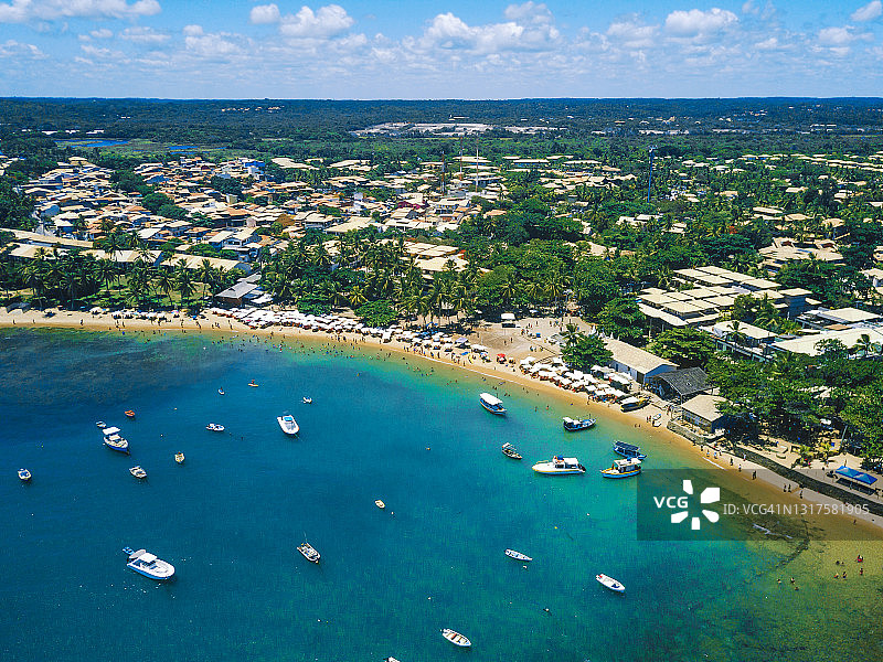 巴西巴伊亚州普拉亚福特海岸线全景图片素材
