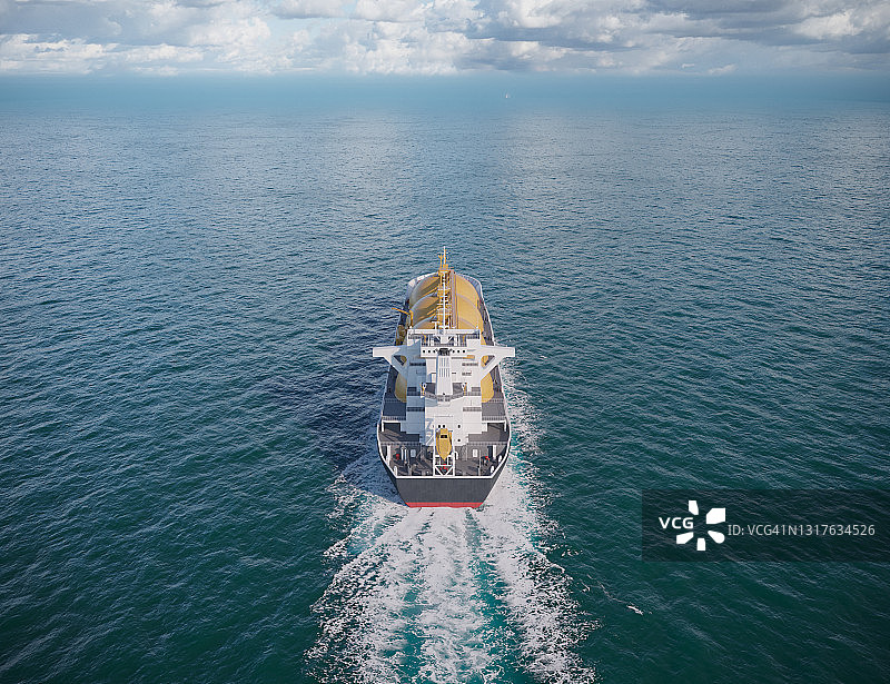 3D渲染：液化天然气运输船在公海航行图片素材