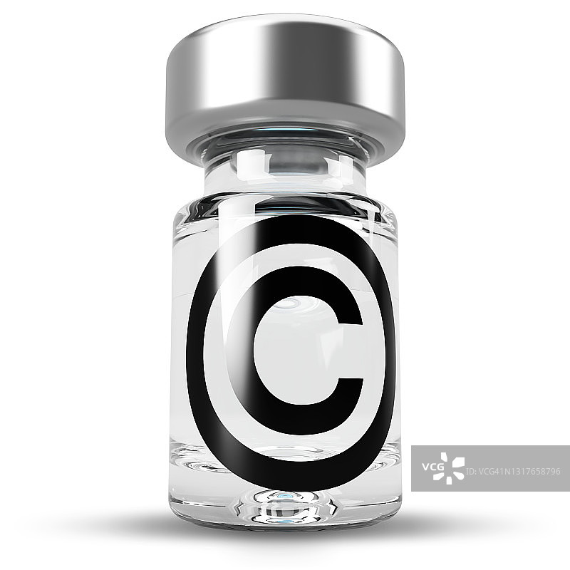 药瓶正面印有版权或专利标志图片素材
