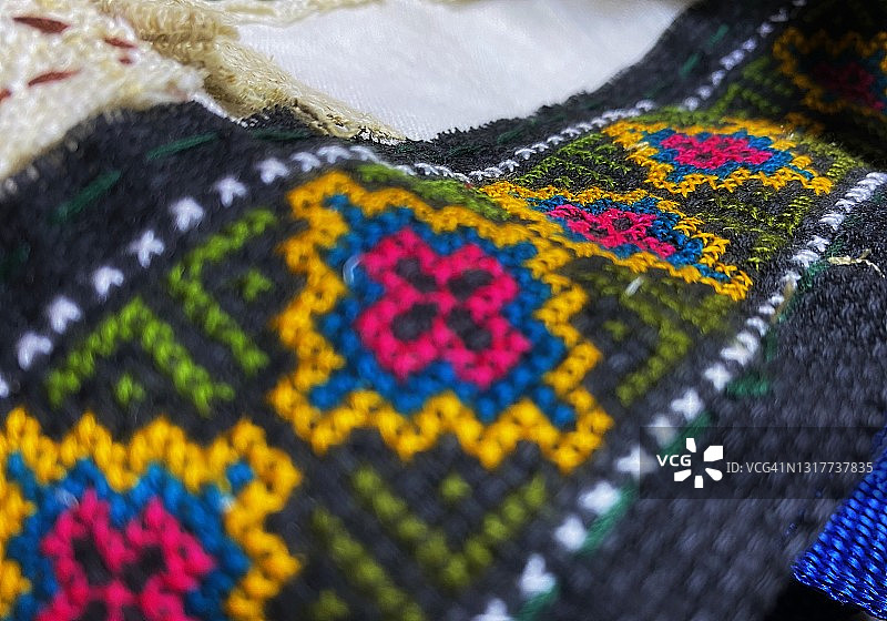 苗族纺织品：苗族山区部落的刺绣图片素材