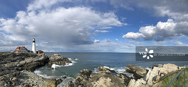缅因州伊丽莎白角波特兰岬灯塔图片素材