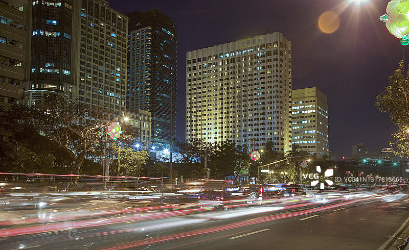菲律宾马尼拉市中心夜景图片素材