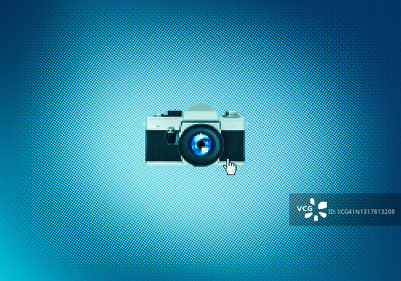 电脑屏幕上的相机图标图片素材