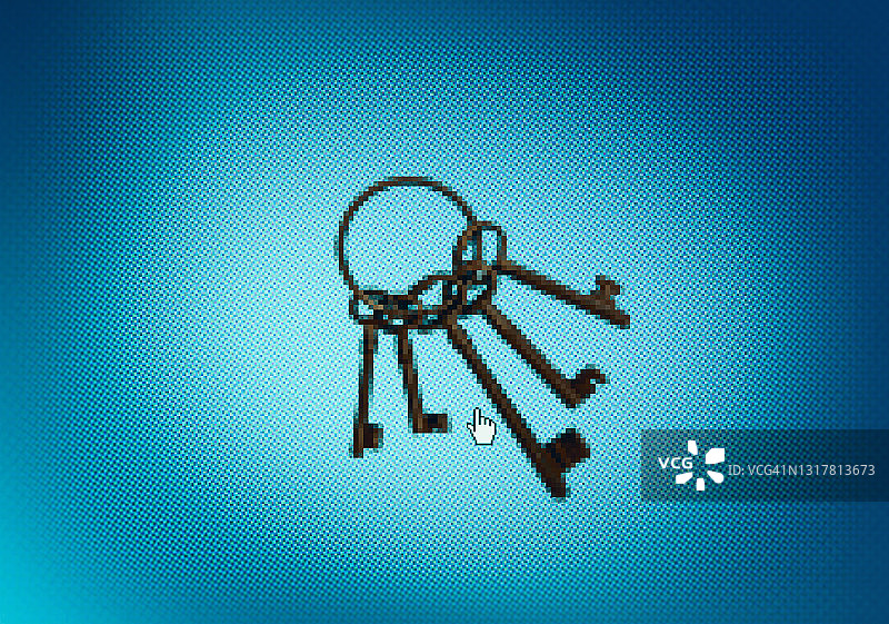 屏幕上的钥匙图标图片素材