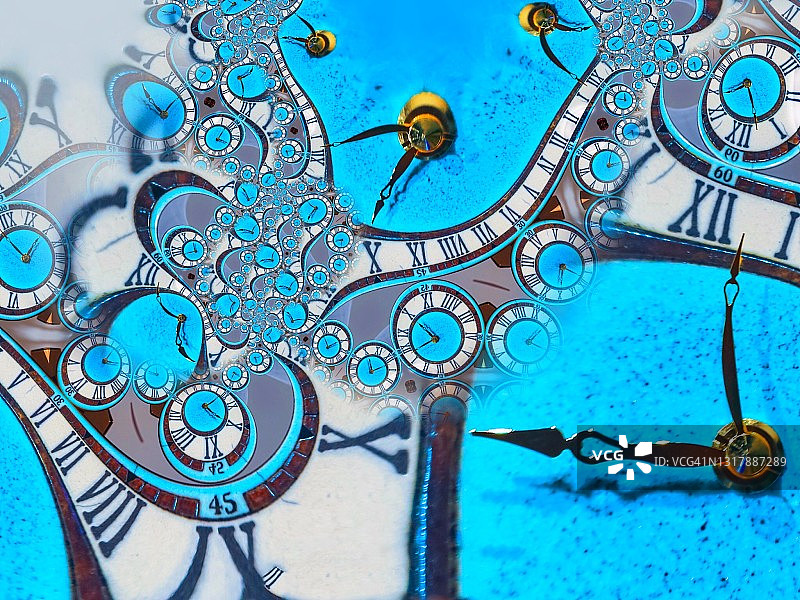 Droste效应图像处理，珐琅钟面图片素材