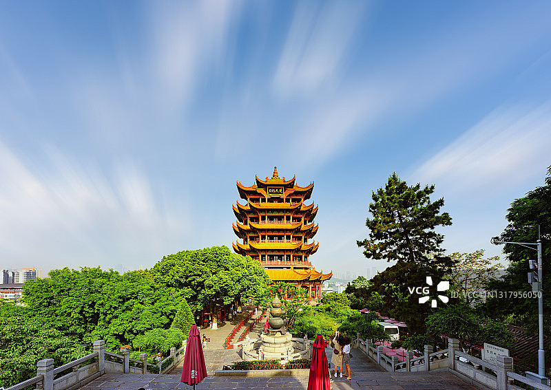 中国武汉黄鹤楼的建筑景观图片素材