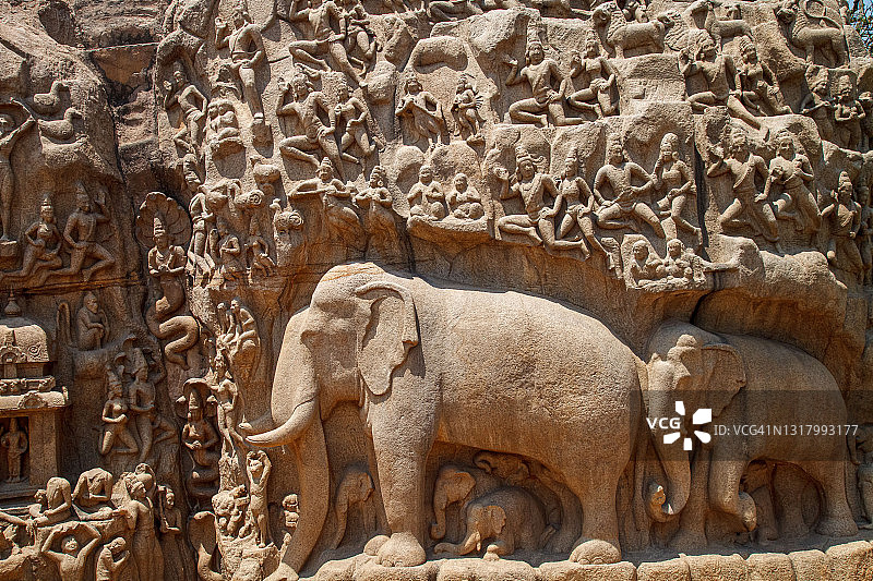 恒河降凡浮雕图片素材