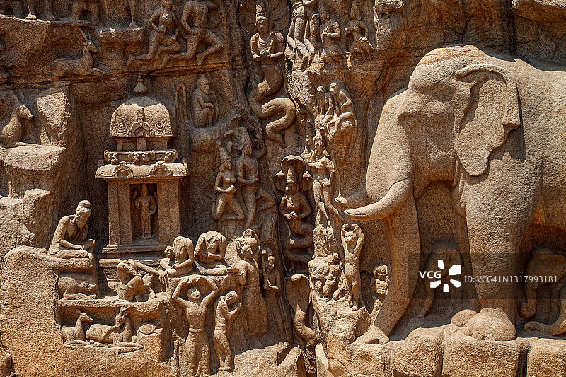 恒河降凡浮雕图片素材