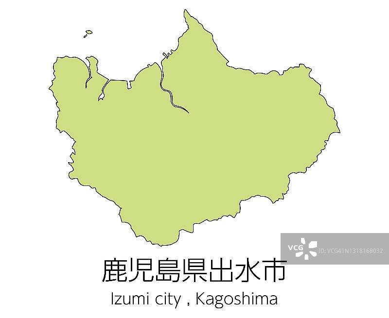 日本鹿儿岛县伊佐市地图图片素材