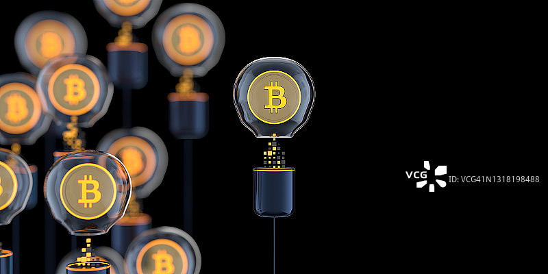 比特币加密货币概念图片素材