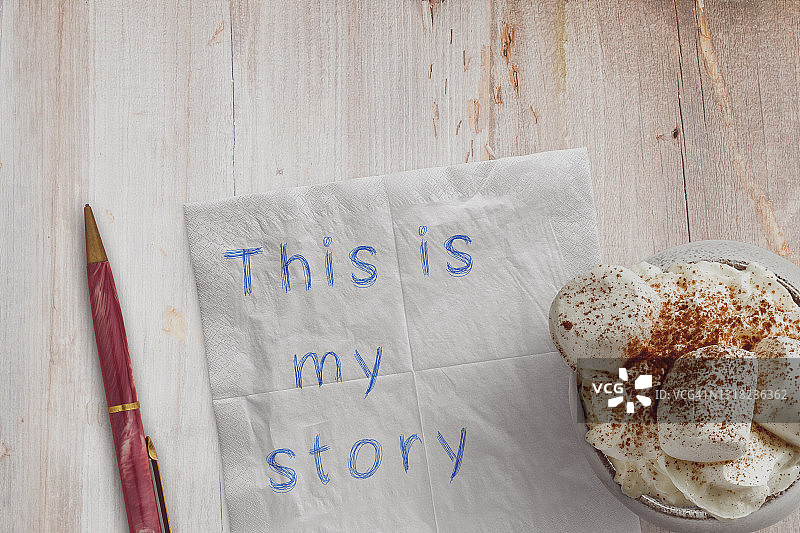 这是我写在纸巾上的故事，配上咖啡图片素材