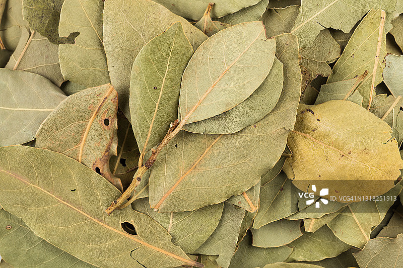 干燥的月桂叶背景照片图片素材