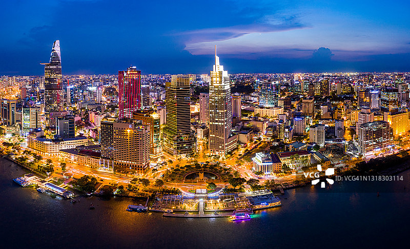 越南胡志明市白藤码头鸟瞰图图片素材