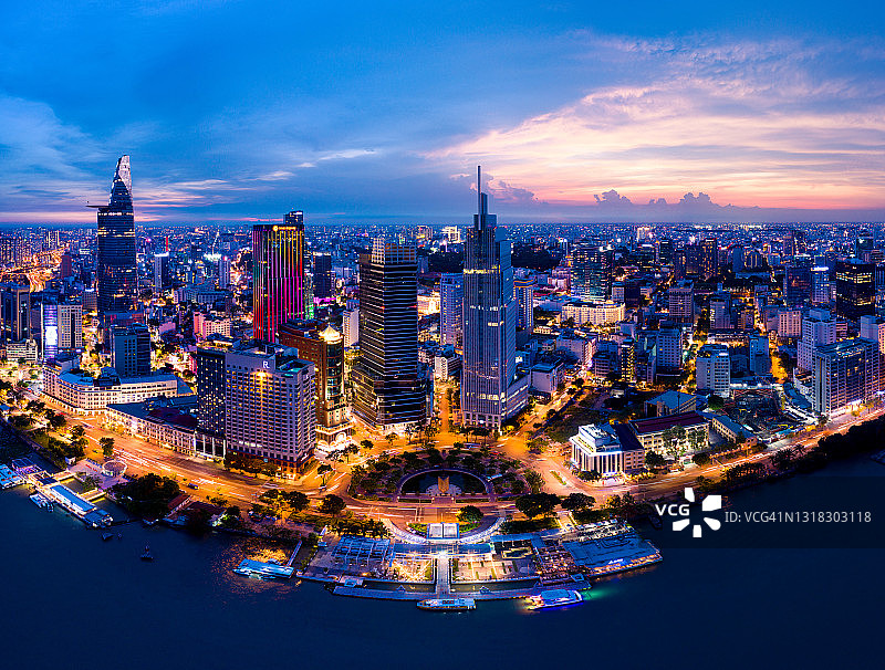 越南胡志明市白藤码头鸟瞰图图片素材