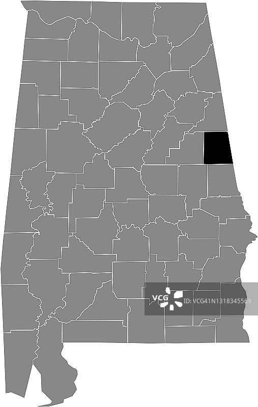 美国阿拉巴马州伦道夫县位置地图图片素材