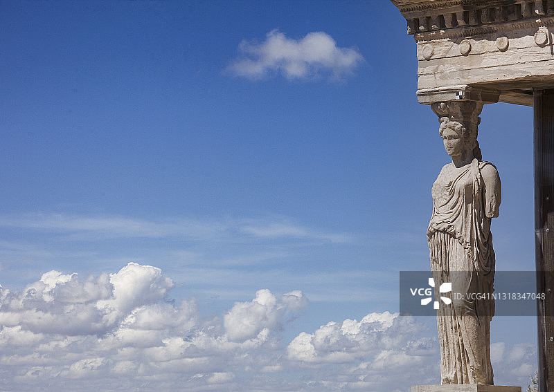 希腊雅典：厄瑞克提翁神庙的女像柱图片素材