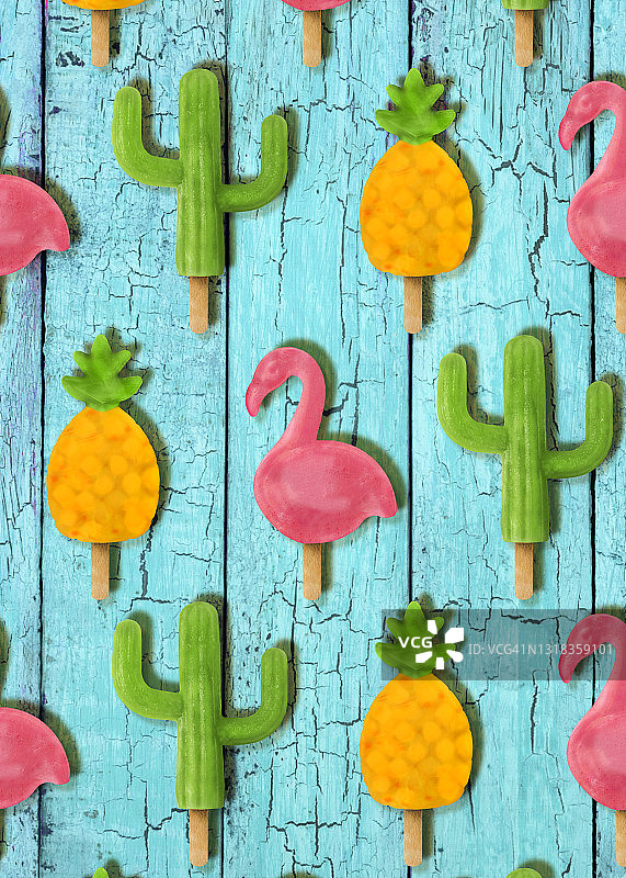 有趣的夏日热带冰棒图片素材