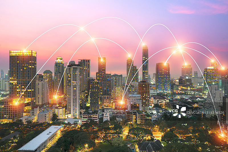 现代通信城市网络技术图片素材