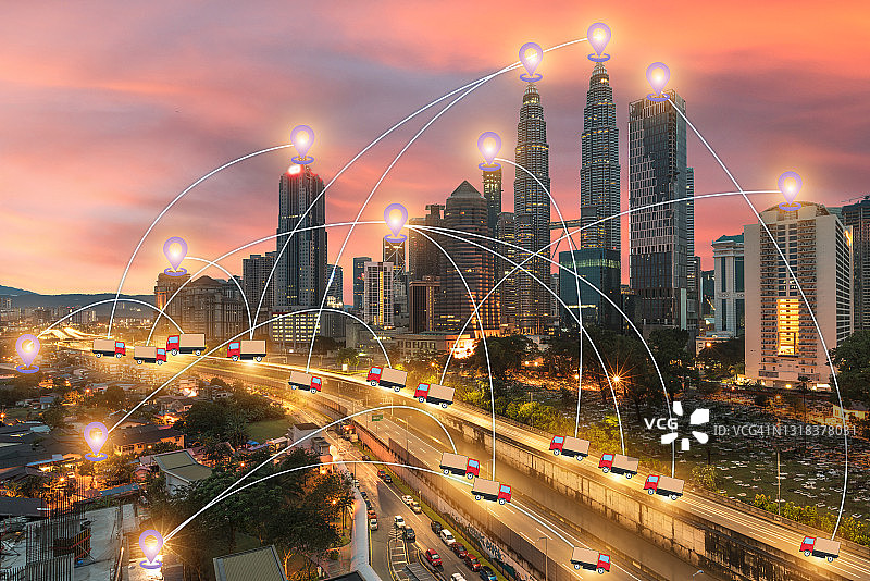 全球商业技术GPS运输跟踪应用图片素材