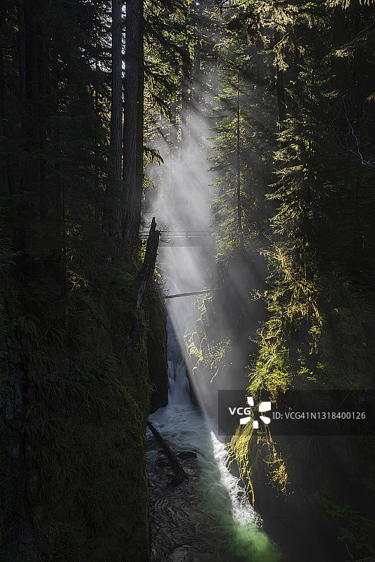 日出时分的索尔杜克瀑布图片素材