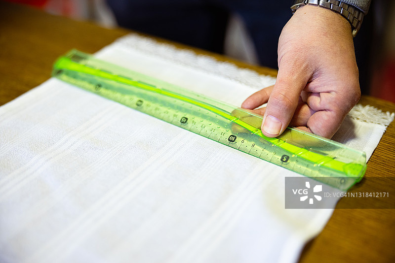 测量用于手工的白色复古帆布图片素材