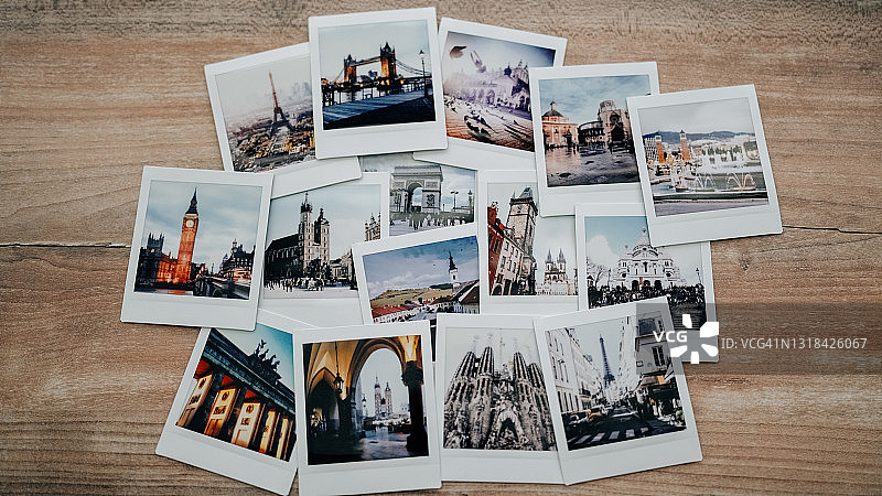 旅行目的地的即时照片图片素材