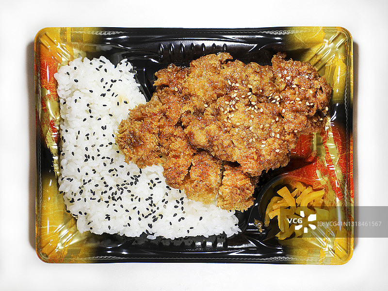 炸鸡米饭便当图片素材