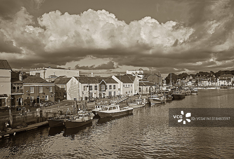 多塞特郡韦茅斯黑白照片图片素材