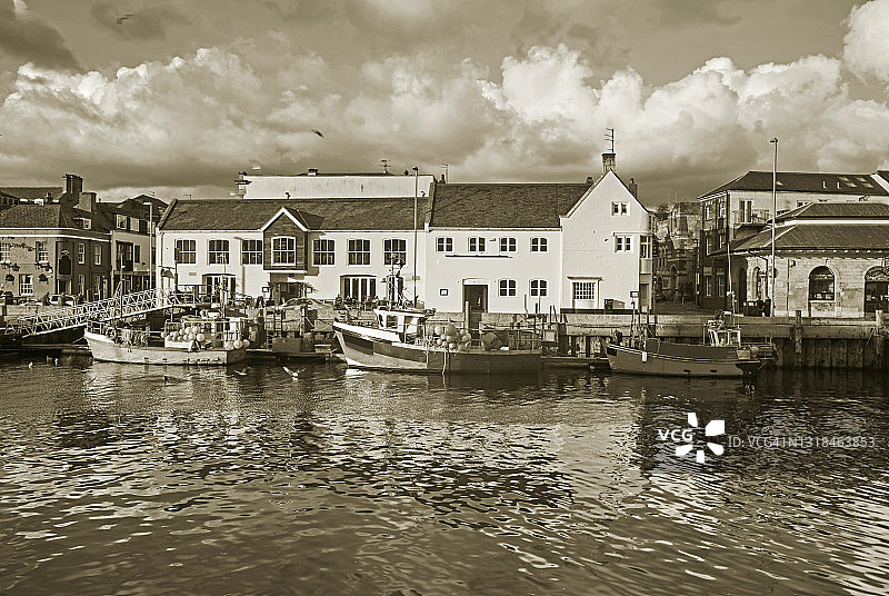 多塞特郡韦茅斯黑白照片图片素材
