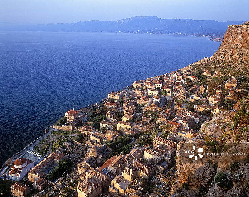 希腊莫奈姆瓦夏镇风光图片素材
