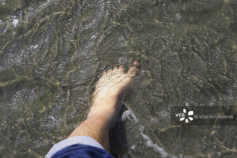 一只浸在水中的脚图片素材