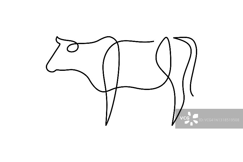 奶牛轮廓剪影图片素材