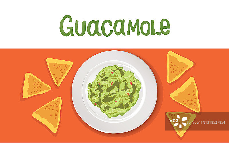 鳄梨酱配方食材：蔬菜和香料矢量图图片素材