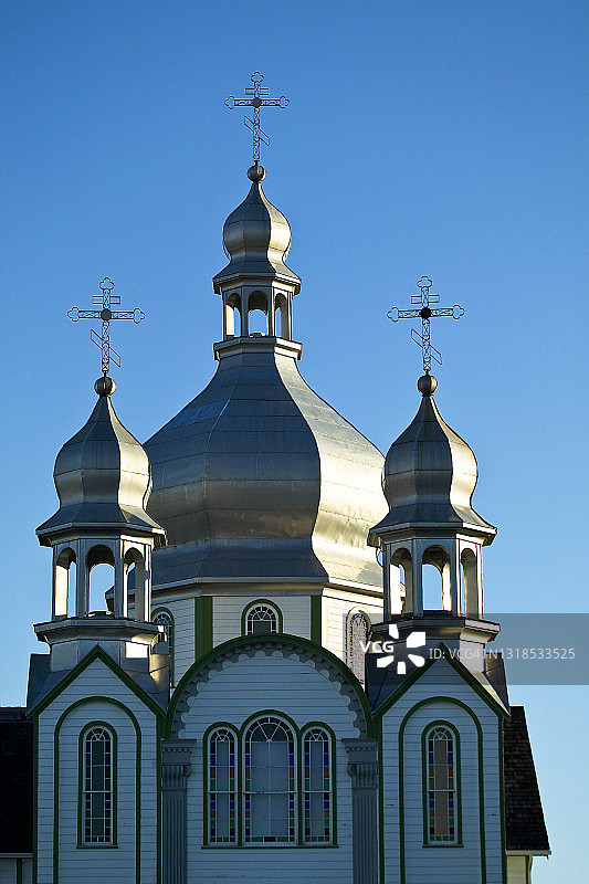 加拿大草原上的乌克兰教堂图片素材