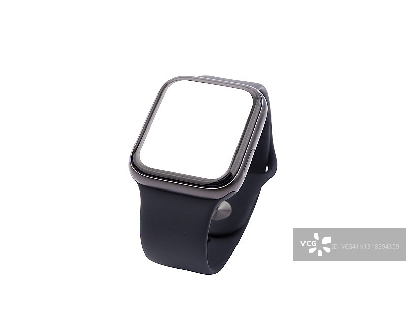 白色背景上的黑色智能手表图片素材