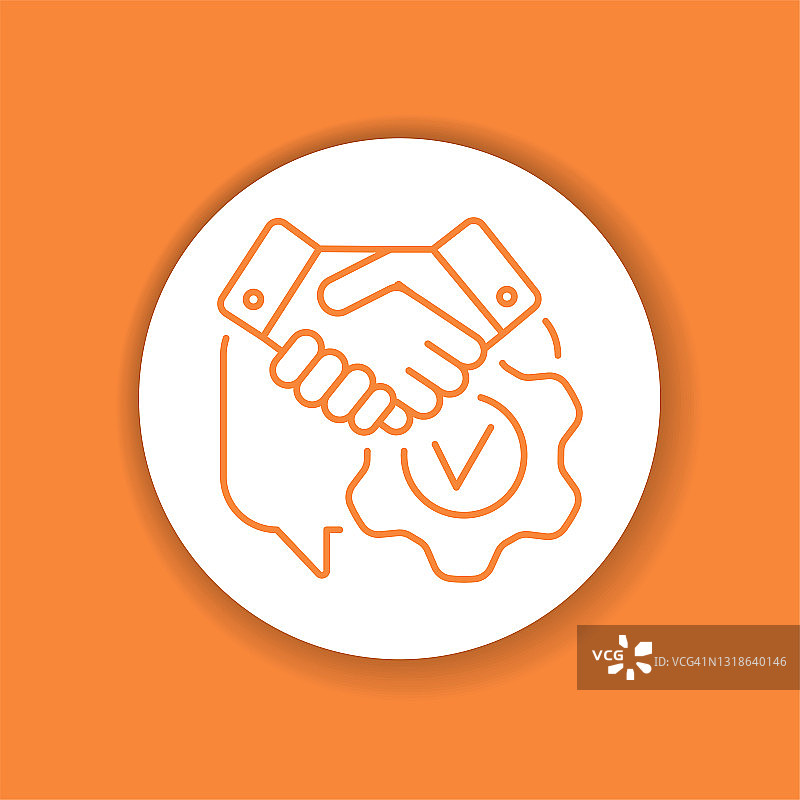 合作彩色图示图标。软技能。图片素材