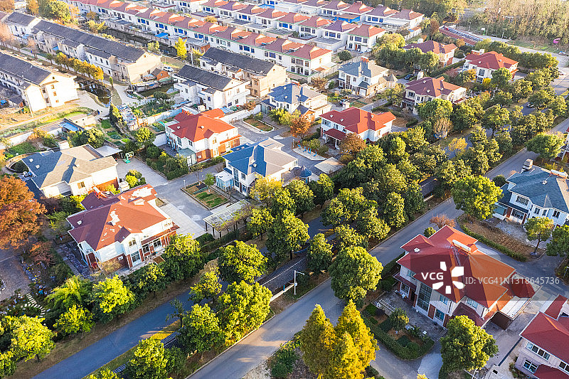 中国江苏省江阴市华西村别墅群图片素材