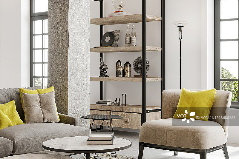 现代公寓客厅内景图片素材