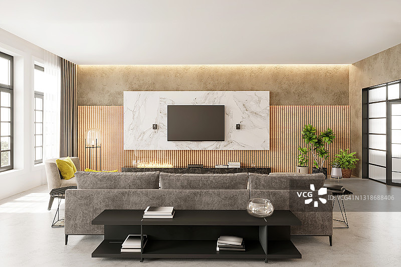 现代公寓客厅内景图片素材