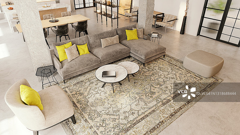 现代公寓客厅内景图片素材