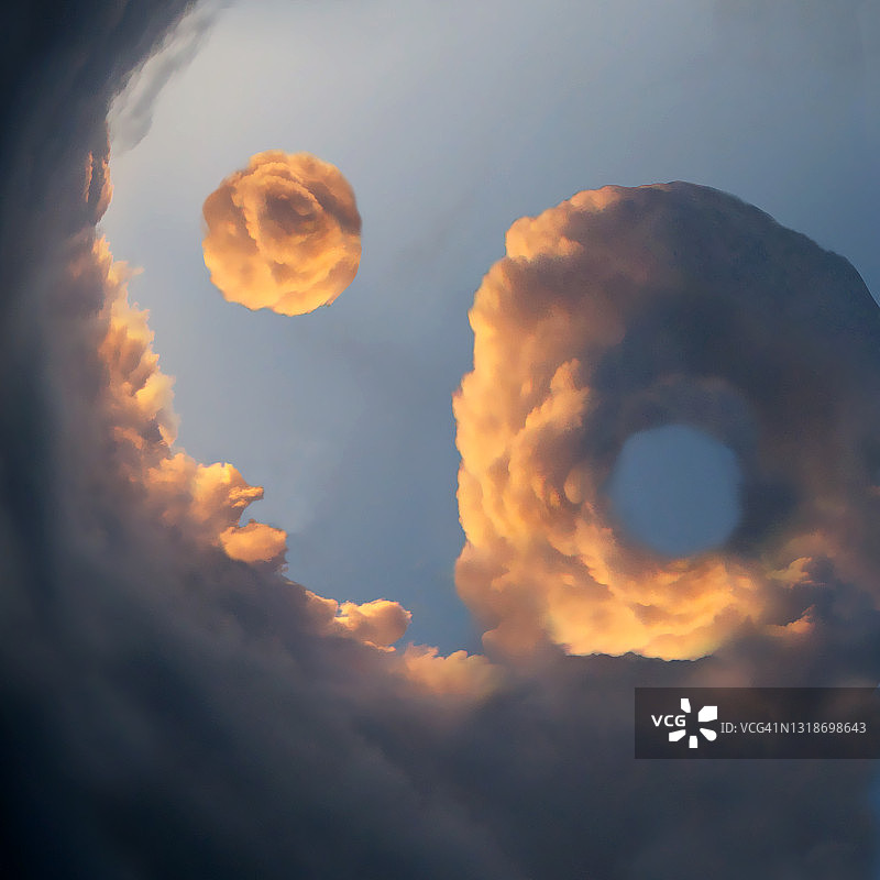 阴阳云朵图片素材