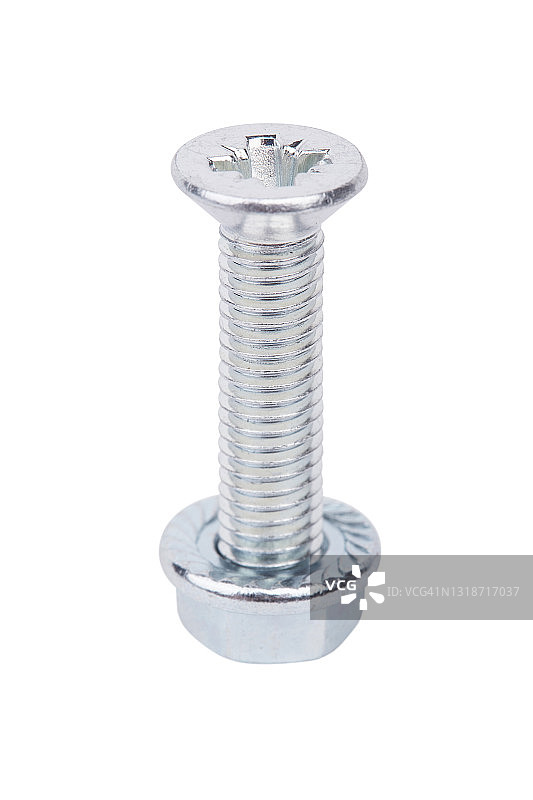 白色背景上的螺栓和螺母图片素材