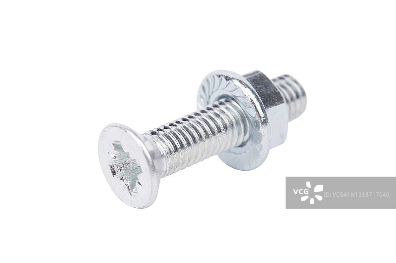 白色背景上的螺栓和螺母图片素材