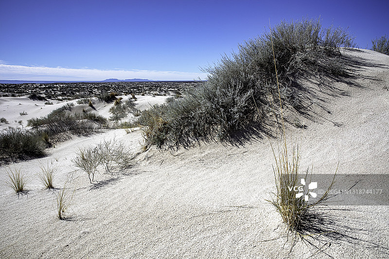 瓜达卢佩山脉国家公园的盐盆地沙丘图片素材