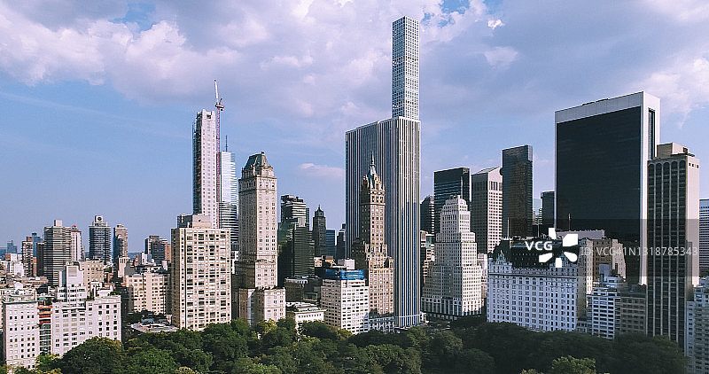 纽约市曼哈顿中央公园的鸟瞰图图片素材