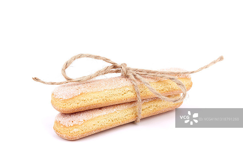 白色背景上的手指饼干图片素材