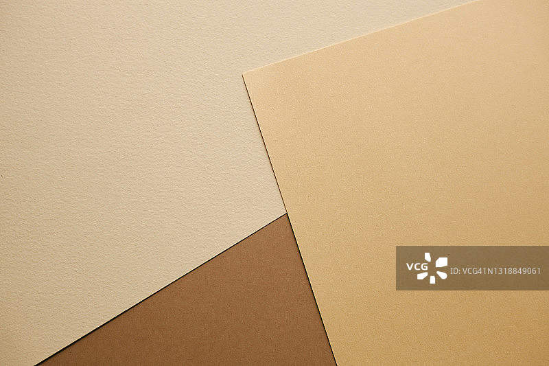 米色、棕色和黄色的彩色纸张几何抽象背景图片素材