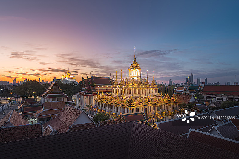 美丽的早晨，拉查纳达寺和萨克特寺图片素材