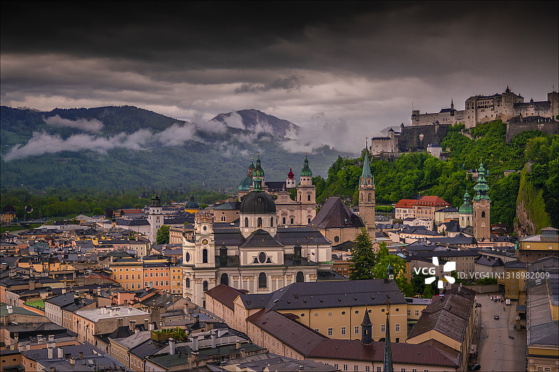 奥地利萨尔茨堡城市观景点图片素材