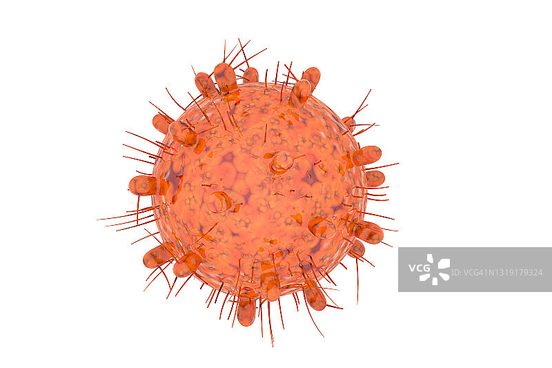 新型冠状病毒或COVID-19新菌株3D渲染图图片素材